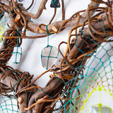 Boho Wall Collage Dreamcatcher – Large Feathered Healing Decor with 12 Gemstones, Organic Tree Branch, Custom Colors, Macramé Art