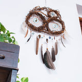 Organic Decor Dreamcatcher – Turquoise & Brown Father's Day Gift with Ocean Vibes, Shamanic Wall Art for Him, Unique Spiritual Piece