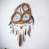 Dream Protection Wall Hanging - 3 Hoop Sacred Art, 12 Healing Crystals, Custom