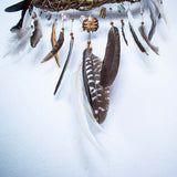 Dream Protection Wall Hanging - 3 Hoop Sacred Art, 12 Healing Crystals, Custom