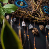 Dream Protection Wall Hanging - 3 Hoop Sacred Art, 12 Healing Crystals, Custom