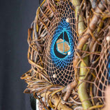 Dream Protection Wall Hanging - 3 Hoop Sacred Art, 12 Healing Crystals, Custom