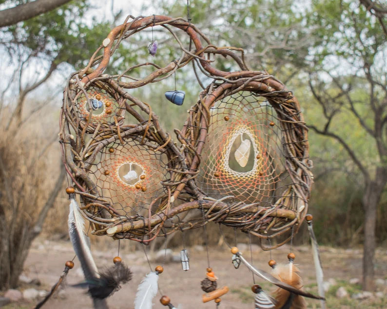 Crystal catcher spiritual artwork, unique home decor Dreamcatcher with healing stones for protection, Positive Energy Dream Catchers Crystal ArMoniZar