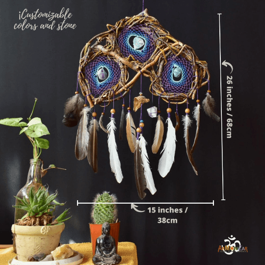 Crystal decor for bedroom Native dream catcher Wall hanging bohemian ArMoniZar