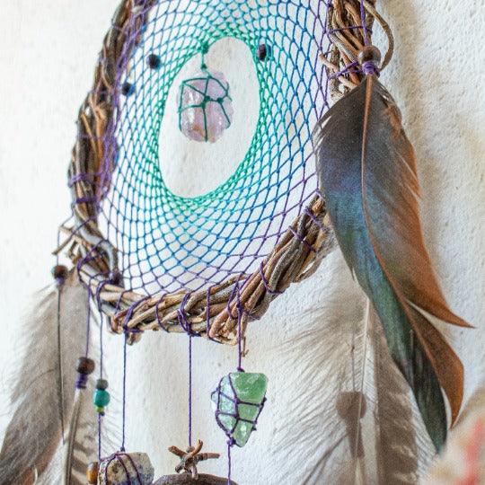 Crystal dream catcher, Dreamcatcher with stone, Dreamcatchers hanging wall ArMoniZar