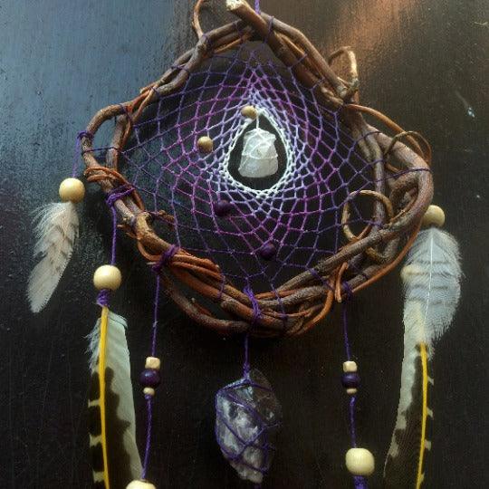 Crystal dream catcher, Dreamcatcher with stone, Dreamcatchers hanging wall ArMoniZar