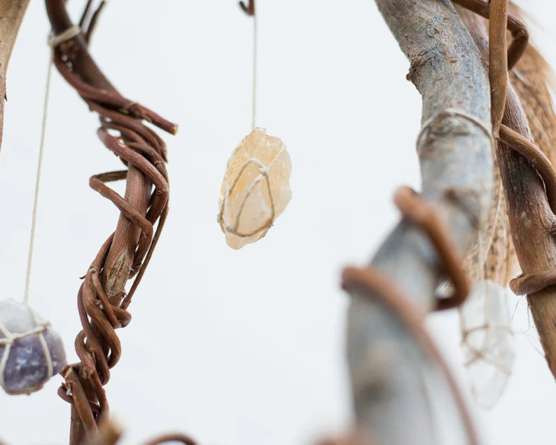 Dream catcher, dreamcatcher crystals wall decor Wood dream catchers Unique crystal mobile Dreamcatcher native inspired Earthy boho decor ArMoniZar