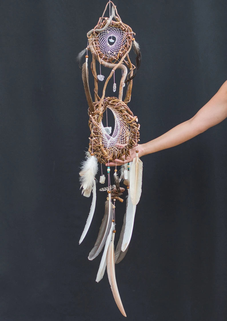 Dream catcher, dreamcatcher crystals wall decor Wood dream catchers Unique crystal mobile Dreamcatcher native inspired Earthy boho decor ArMoniZar