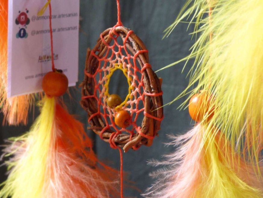 Dream catcher wall hanging Orange Yellow, Catcher ArMoniZar