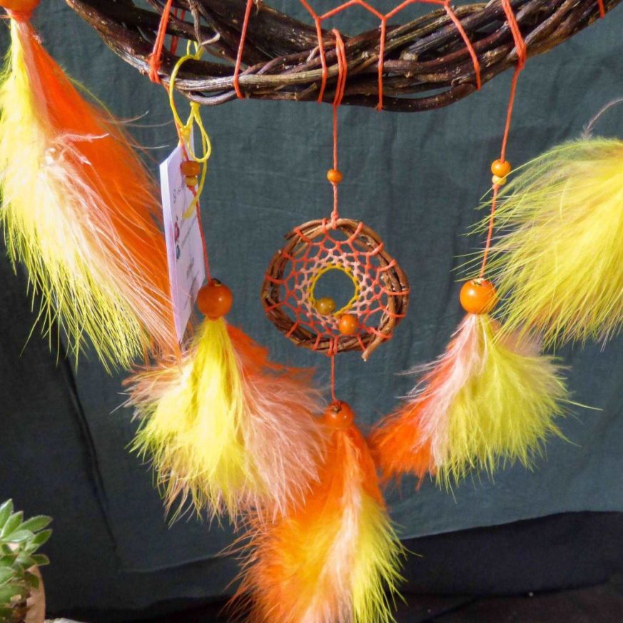 Dream catcher wall hanging Orange Yellow, Catcher ArMoniZar