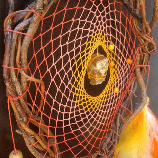 Dream catcher wall hanging Orange Yellow, Catcher ArMoniZar