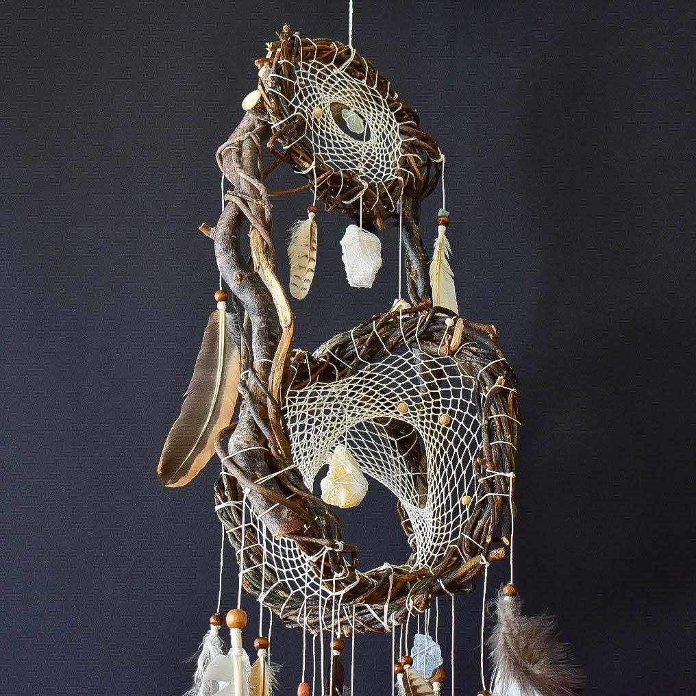 Dreamcatcher Crystal Mindfulness art mobile Anxiety gifts Home clearing protection ArMoniZar