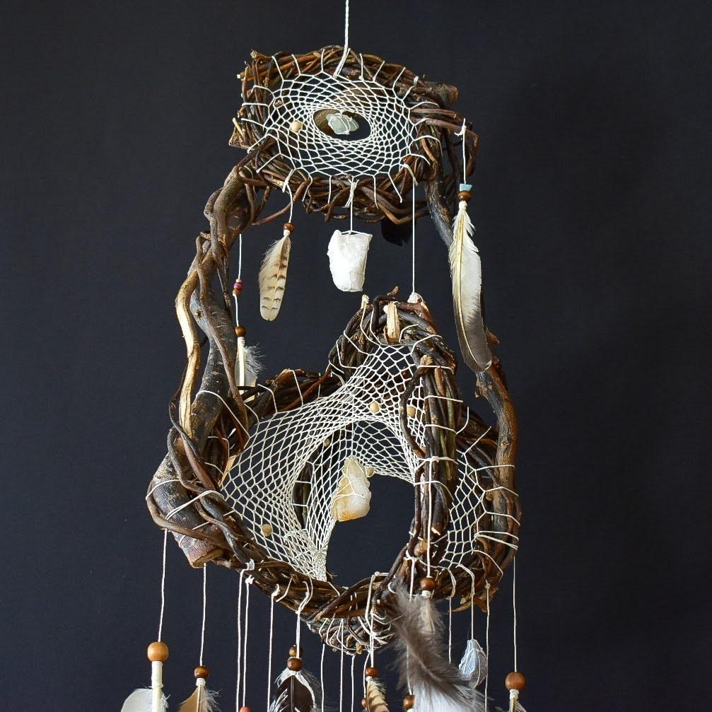 Dreamcatcher Crystal Mindfulness art mobile Anxiety gifts Home clearing protection ArMoniZar