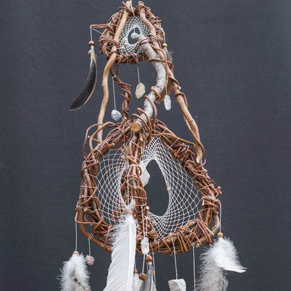 Healing crystals decor Dreamcatcher white, Neutral decor Large dream catcher, healing and holistic decor, Mindfulness wall art, healing gift ArMoniZar