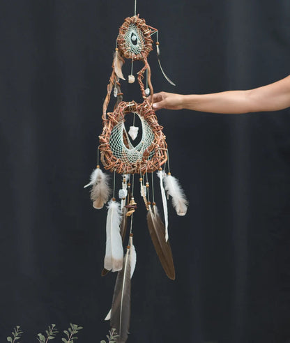 Healing crystals decor Dreamcatcher white, Neutral decor Large dream catcher, healing and holistic decor, Mindfulness wall art, healing gift ArMoniZar