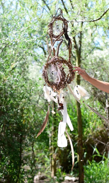 Healing crystals decor Dreamcatcher white, Neutral decor Large dream catcher, healing and holistic decor, Mindfulness wall art, healing gift ArMoniZar