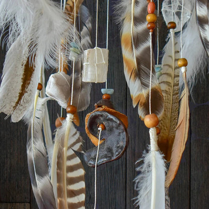 Healing crystals decor Dreamcatcher white, Neutral decor Large dream catcher, healing and holistic decor, Mindfulness wall art, healing gift ArMoniZar