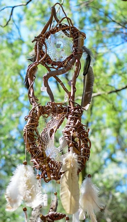 Healing crystals decor Dreamcatcher white, Neutral decor Large dream catcher, healing and holistic decor, Mindfulness wall art, healing gift ArMoniZar