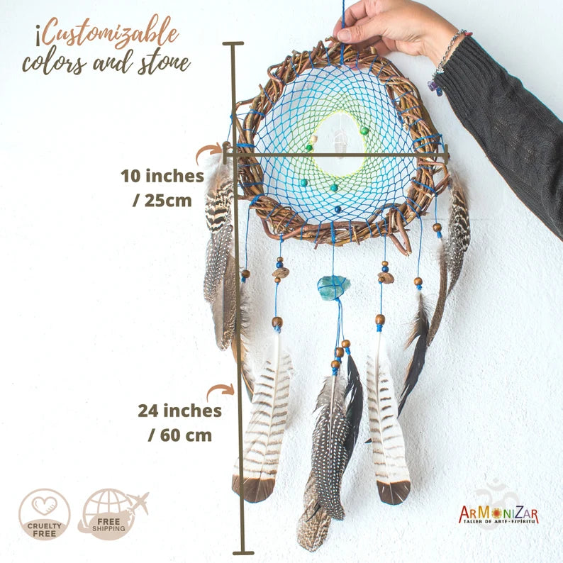 Large authentic dream catcher set custom gifts, Handmade dream catcher set of 3 ArMoniZar