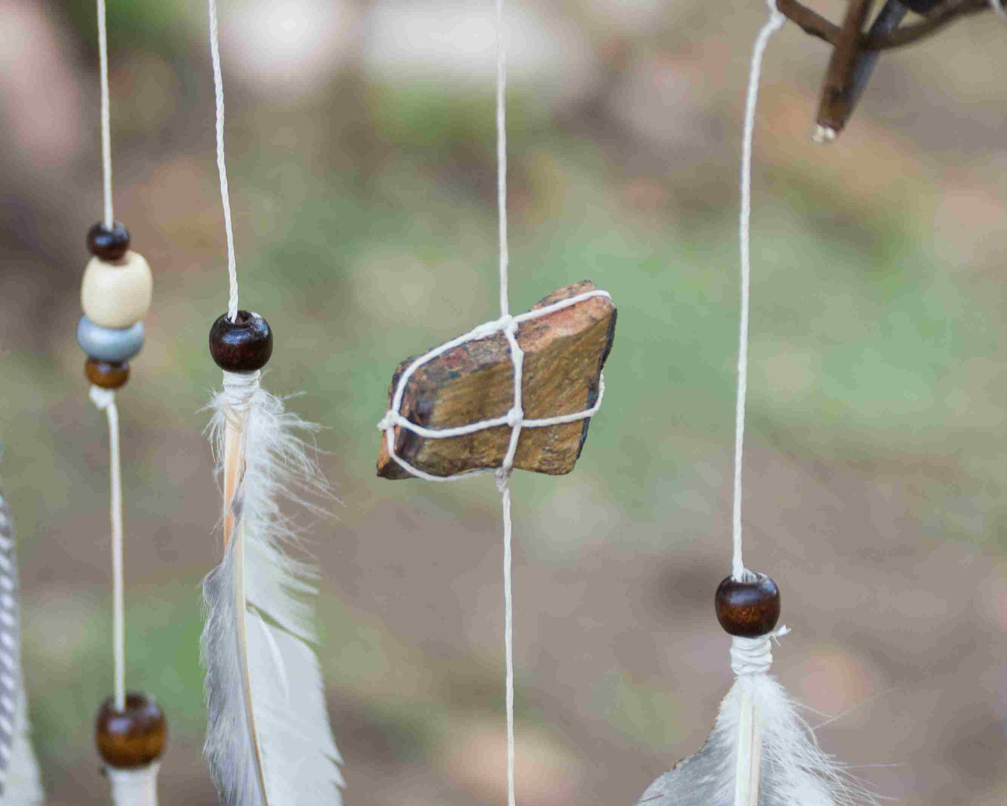 Large willow dreamcatcher wall hanging white, Wall hangings healing crystals wood dream catcher shamanic, Art organic, Twlight dream catcher ArMoniZar