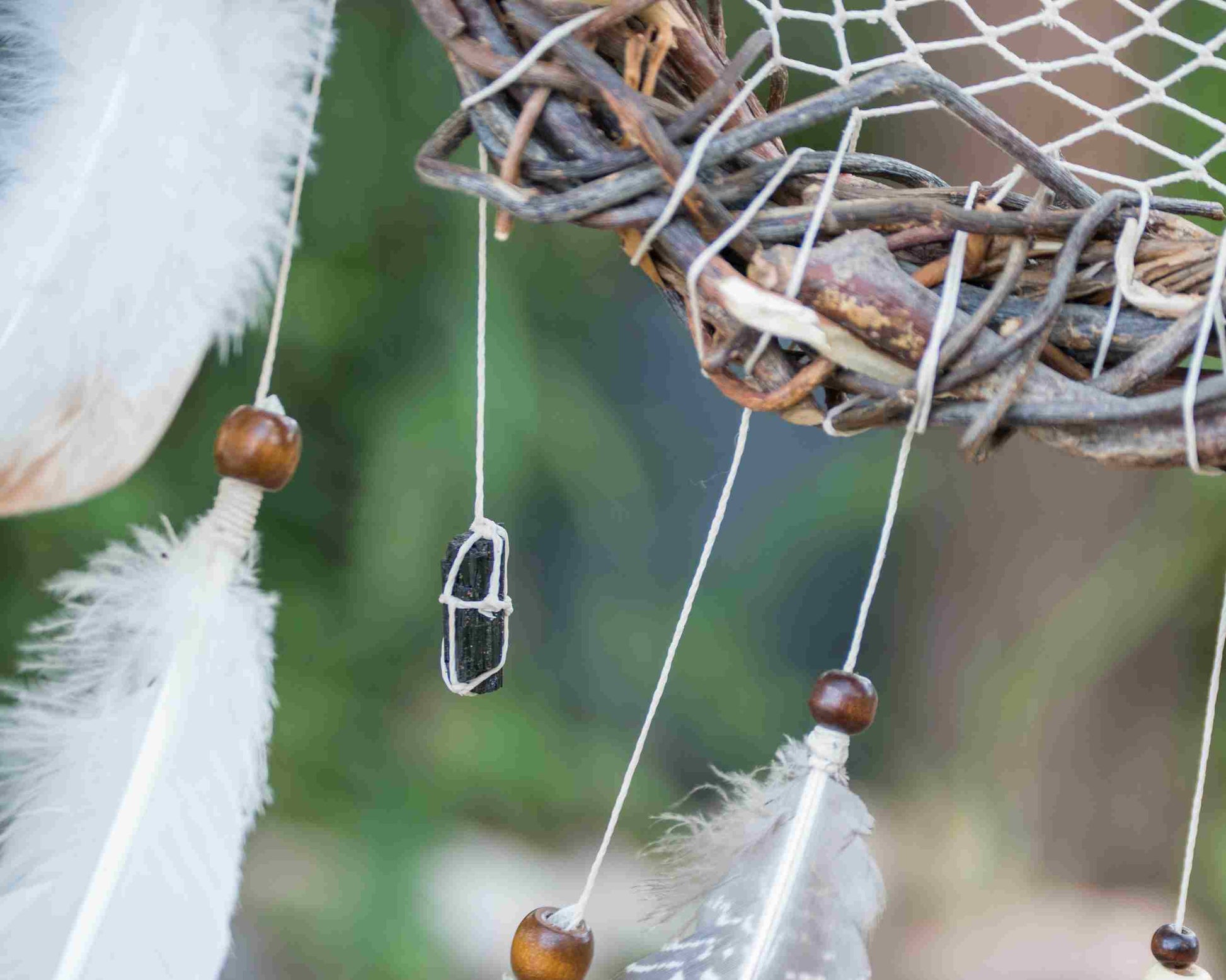 Large willow dreamcatcher wall hanging white, Wall hangings healing crystals wood dream catcher shamanic, Art organic, Twlight dream catcher ArMoniZar