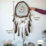 Nature art dream catcher personalized gift mother earth style stones and mix feathers assortment ArMoniZar