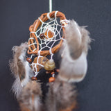 Boho Car Charm Dreamcatcher with Tiger’s Eye & Citrine – Spiritual Protection, Positive Energy and  Handmade Amulet for Travel Safety