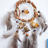 Boho Car Charm Dreamcatcher with Tiger’s Eye & Citrine – Spiritual Protection, Positive Energy and  Handmade Amulet for Travel Safety