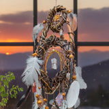 Healing Gemstone Dreamcatcher: Spiritual Protection Mobile with 13 Crystals
