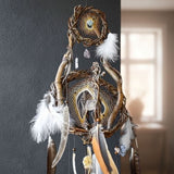 Healing Gemstone Dreamcatcher: Spiritual Protection Mobile with 13 Crystals