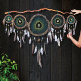 Spiritual Protection Set: 15 Healing Stones Set – 5 Crystal Dreamcatchers with Branch Option, Rustic Decor, Natural Gift for Shaman, Witch Vibes, Spiritual Protection