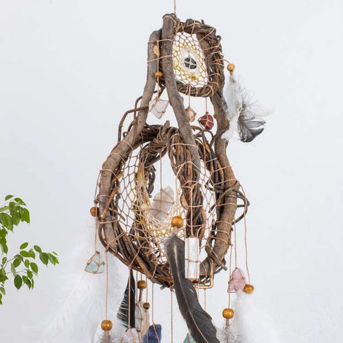 Mobile attrape-rêves en cristal 3D : protection spirituelle, décoration murale bohème, salle de méditation, nettoyage des chakras, outil de soulagement de l'anxiété et du stress