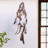 3D Chakra Dreamcatcher Duo – Light Earth Tones with 13 Healing Crystals, Boho Spiritual Mobile in 2 Sizes, Feathered Energy Decor Activo
