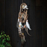 3D Chakra Dreamcatcher Duo – Light Earth Tones with 13 Healing Crystals, Boho Spiritual Mobile in 2 Sizes, Feathered Energy Decor Activo