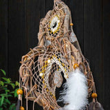 3D Chakra Dreamcatcher Duo – Light Earth Tones with 13 Healing Crystals, Boho Spiritual Mobile in 2 Sizes, Feathered Energy Decor Activo