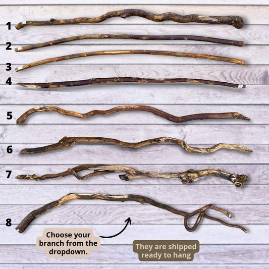 Natural Cut Willow Branch for Hanging Decor, 46 inches (118 cm), Ready to Use – Similar to Driftwood, Perfect for Boho and Rustic Spaces