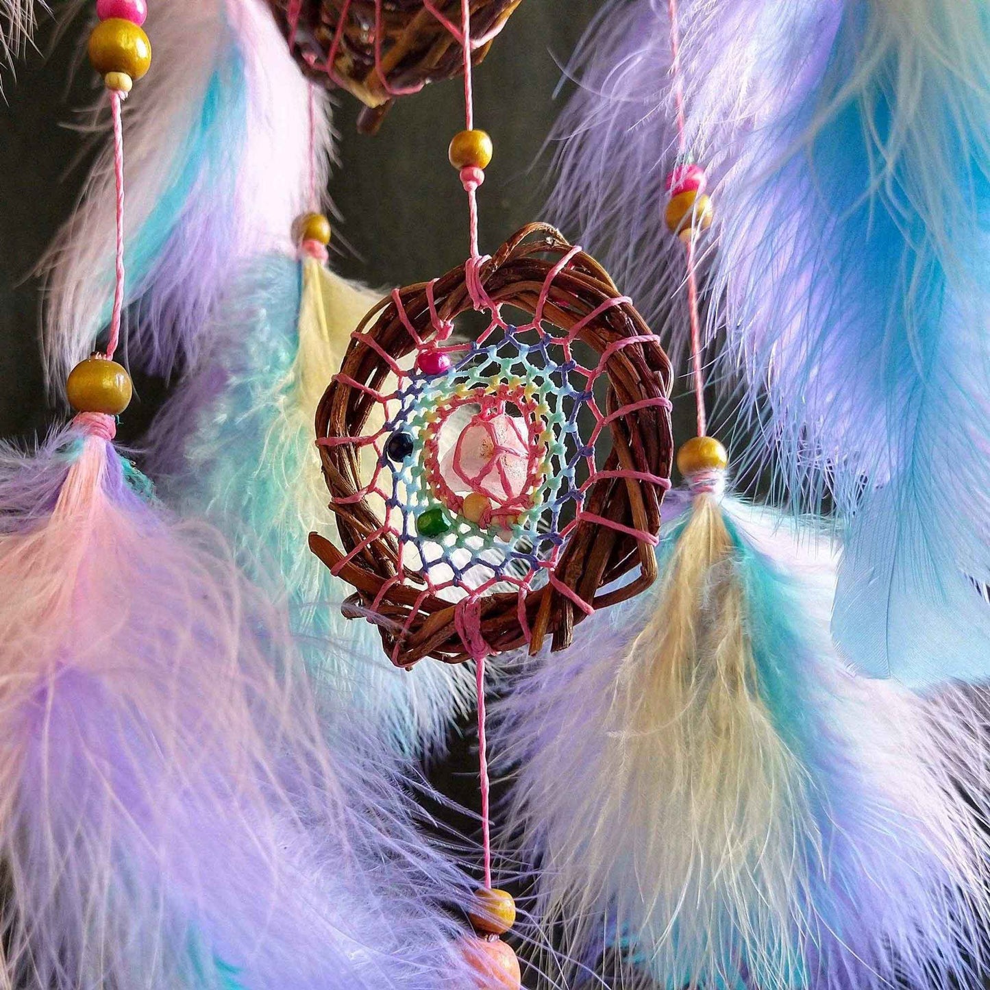 Real crystals hanging decor Dream catcher energy healing Insomnia relief Relaxing wall decor Cleansing and protection Stress gifts Manifest ArMoniZar