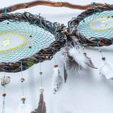 Unique Wooden Dreamcatcher with Crystals, Boho Decor for Sleep Protection, Shamanic Spiritual Decor, Perfect for Above Bed