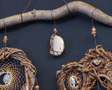 Set of Dreamcatchers with 7 Healing Gemstones, Including Agate | Eco-Friendly Driftwood for Spiritual & Protective Wall Decor