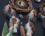 Set of Dreamcatchers with 7 Healing Gemstones, Including Agate | Eco-Friendly Driftwood for Spiritual & Protective Wall Decor