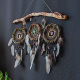 Feng Shui Wall Decor - 3 Piece Crystal Dreamcatcher Set - Sacred Space Art
