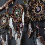 Feng Shui Wall Decor - 3 Piece Crystal Dreamcatcher Set - Sacred Space Art