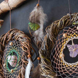Feng Shui Wall Decor - 3 Piece Crystal Dreamcatcher Set - Sacred Space Art