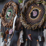 Feng Shui Wall Decor - 3 Piece Crystal Dreamcatcher Set - Sacred Space Art
