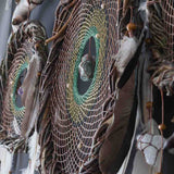 Large 5 Piece Crystal Dreamcatcher Set - Brown Green 15 Gemstones Wall Art