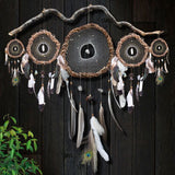 Spiritual Protection Set: 15 Healing Stones Set – 5 Crystal Dreamcatchers with Branch Option, Rustic Decor, Natural Gift for Shaman, Witch Vibes, Spiritual Protection