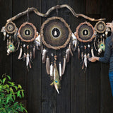 Spiritual Protection Set: 15 Healing Stones Set – 5 Crystal Dreamcatchers with Branch Option, Rustic Decor, Natural Gift for Shaman, Witch Vibes, Spiritual Protection