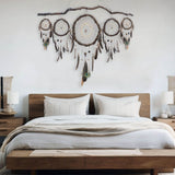 Juego de 5 atrapasueños personalizados: arte chamánico para colgar en la pared con plumas de pavo real, piedras preciosas a elegir, decoración de inspiración nativa americana