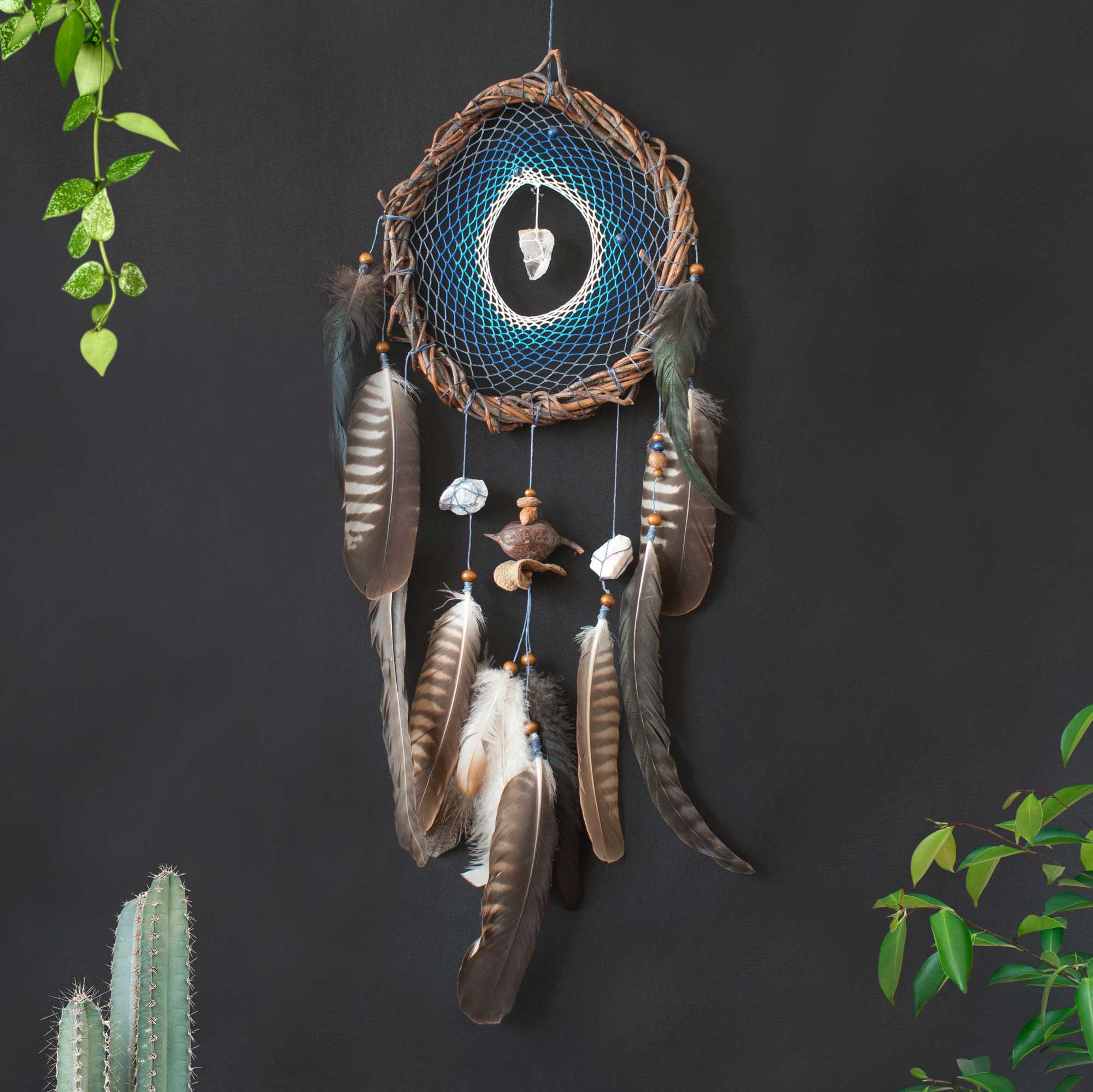 Sleep crystals dreamcatcher, Anxiety worry stone prosperity & empath energy cleanse ArMoniZar