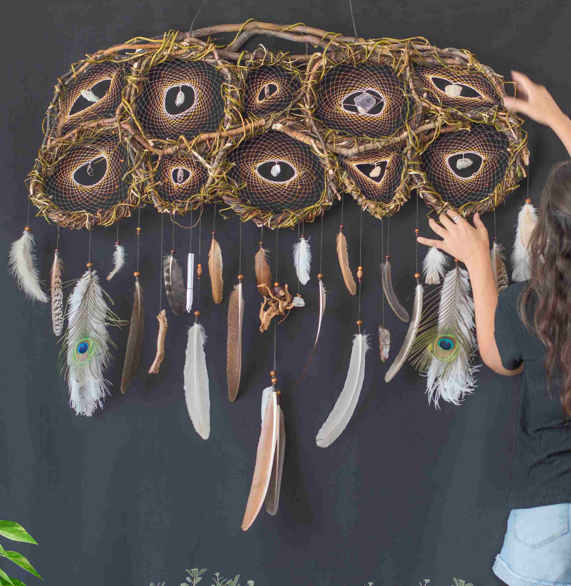 Wall decor over the bed Large Dreamcatcher wall hanging woven tapestry Large natural wall decor dream catcher Wonderful energy, Earthy witch ArMoniZar